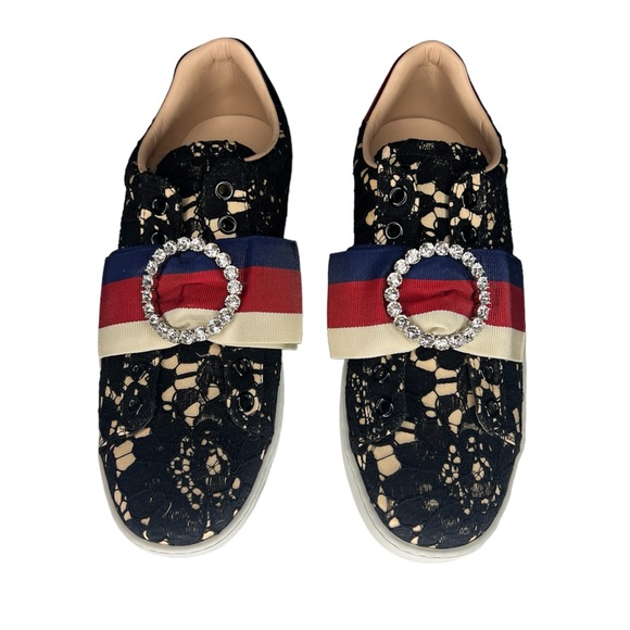 GUCCI WOMENS ACE LEATHER SNEAKERS SIZE EU 38 - Picture 2 of 7